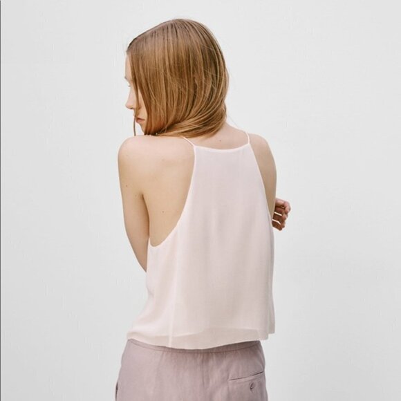 Aritzia Wilfred Rians Blouse In Oak 100% Silk Size XXS - Picture 2 of 10